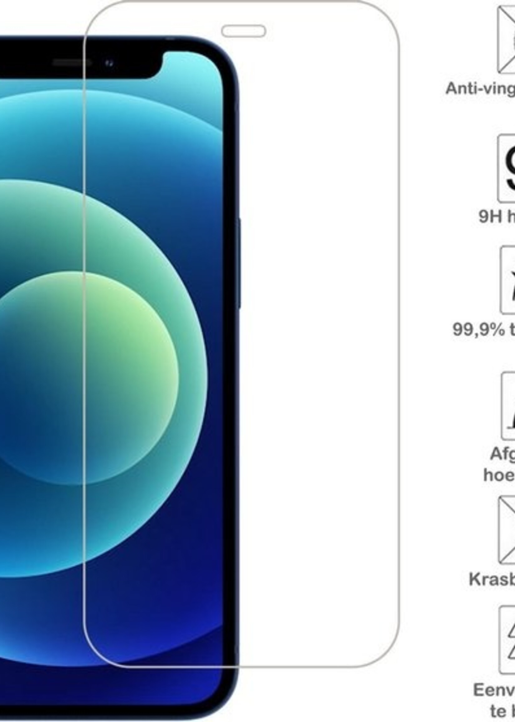 BTH Screenprotector Geschikt voor iPhone 12/12 Pro Screenprotector Glas Gehard Met Dichte Notch - Screenprotector Geschikt voor iPhone 12/12 Pro Screen Protector Glas Tempered Glass