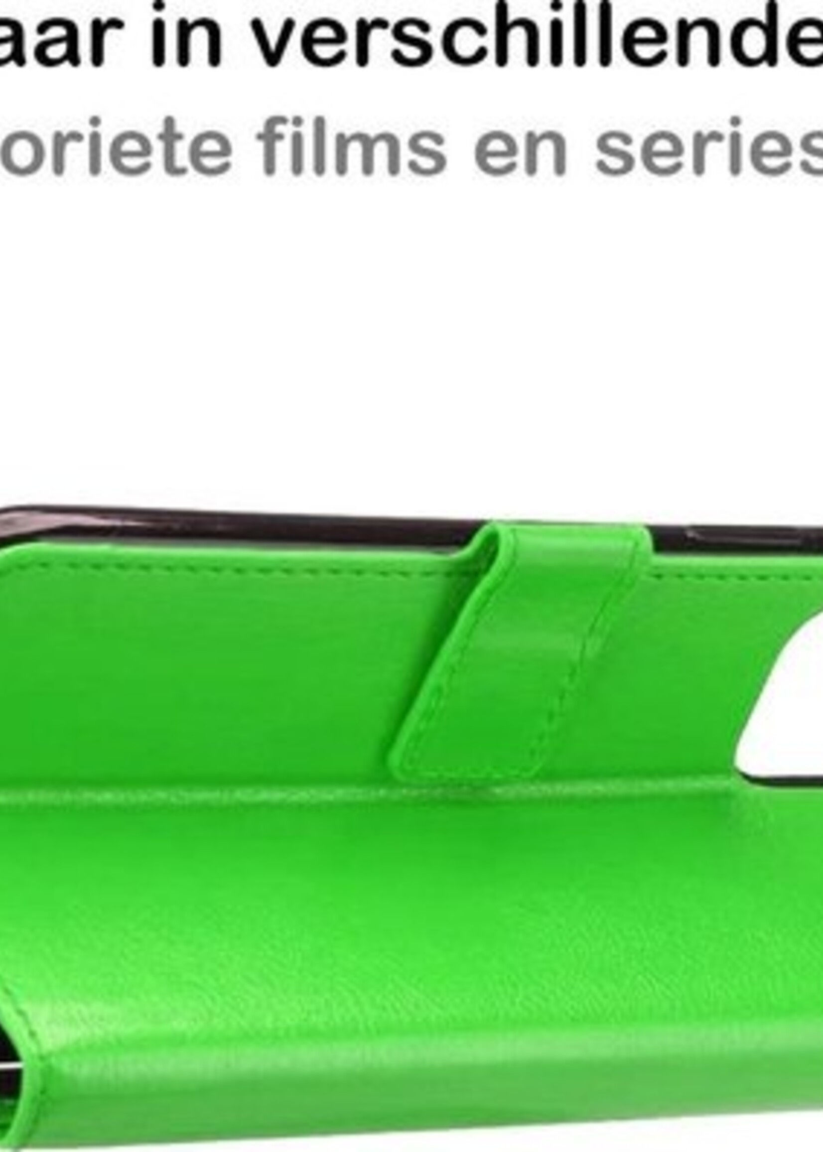 BTH Hoesje Geschikt voor iPhone 12 Hoesje Book Case Hoes Portemonnee Cover Walletcase Met 2x Screenprotector - Hoes Geschikt voor iPhone 12 Hoes Bookcase Hoesje - Groen