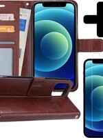 BTH BTH iPhone 12 Pro Hoesje Bookcase met screenprotector - Bruin