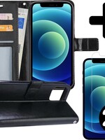 BTH BTH iPhone 12 Pro Hoesje Bookcase met 2x screenprotector - Zwart