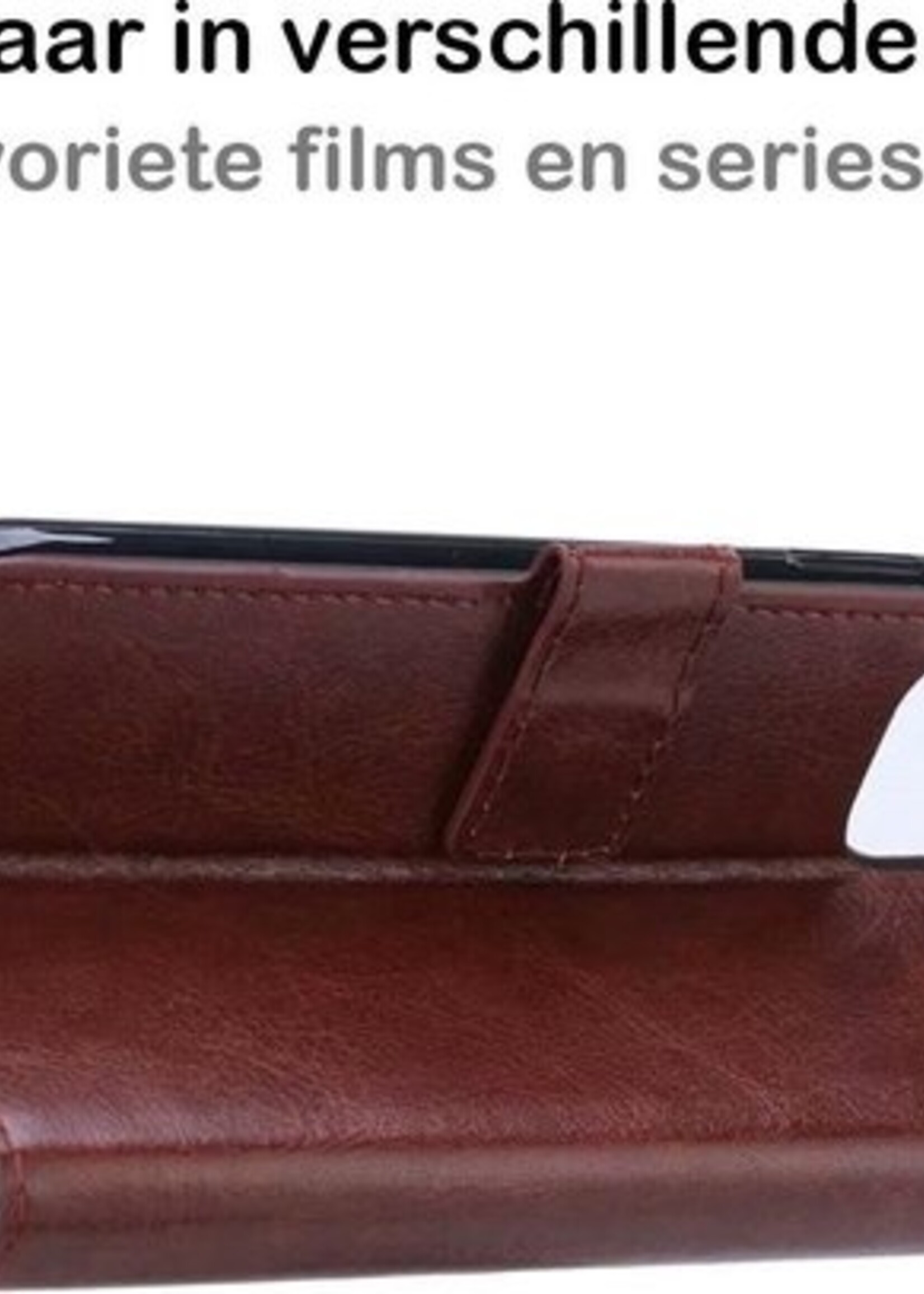 BTH Hoesje Geschikt voor iPhone 12 Hoesje Book Case Hoes Portemonnee Cover Walletcase Met Screenprotector - Hoes Geschikt voor iPhone 12 Hoes Bookcase Hoesje - Bruin