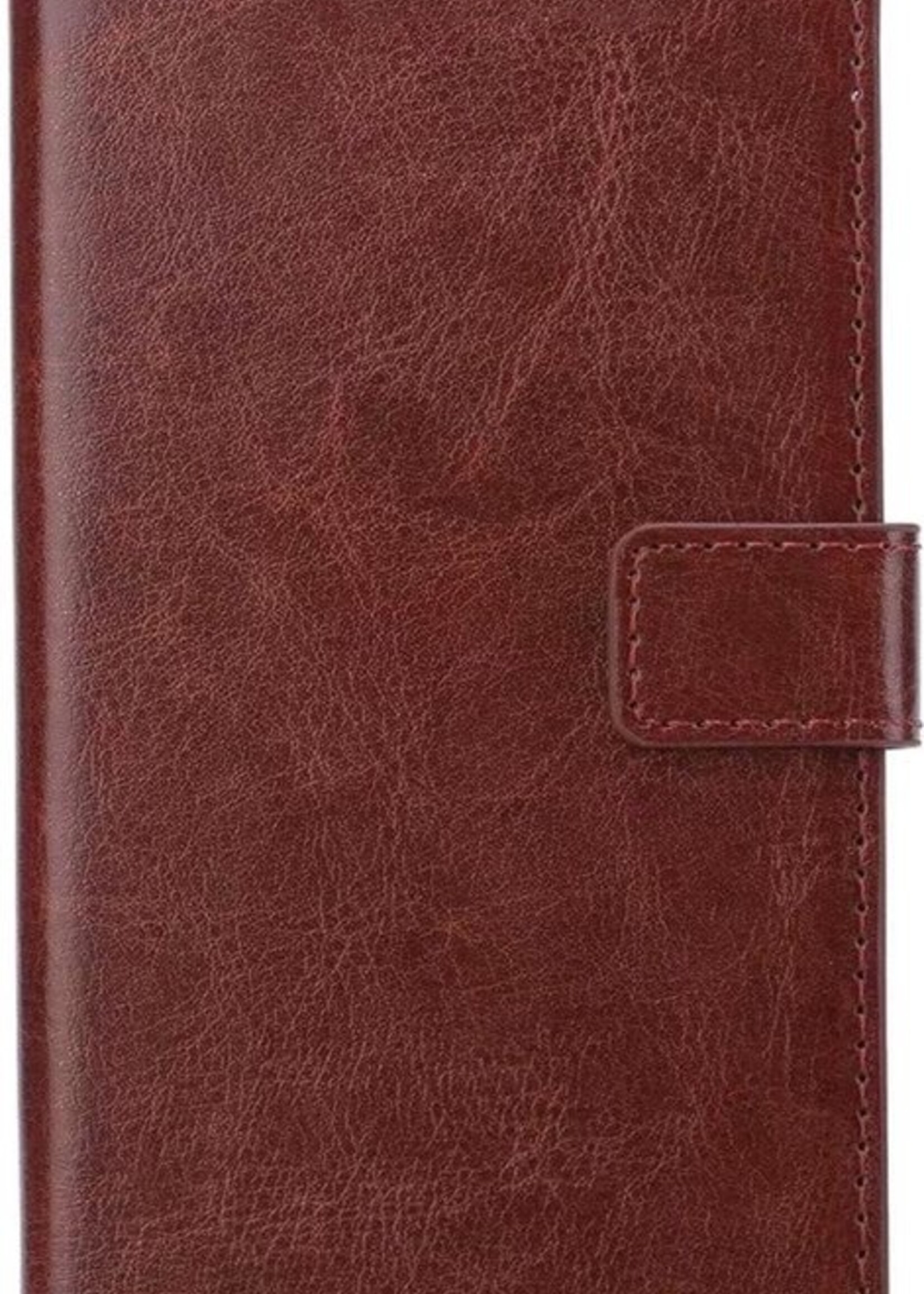 BTH Hoesje Geschikt voor iPhone 12 Hoesje Book Case Hoes Portemonnee Cover Walletcase Met Screenprotector - Hoes Geschikt voor iPhone 12 Hoes Bookcase Hoesje - Bruin