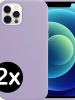 BTH BTH 2 PACK - iPhone 12 Pro Max Hoesje Siliconen Case - Lila