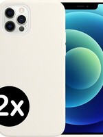 BTH BTH 2 PACK - iPhone 12 Pro Max Hoesje Siliconen Case - Wit