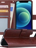 BTH BTH iPhone 12 Pro Max Pro Hoesje Bookcase - Bruin