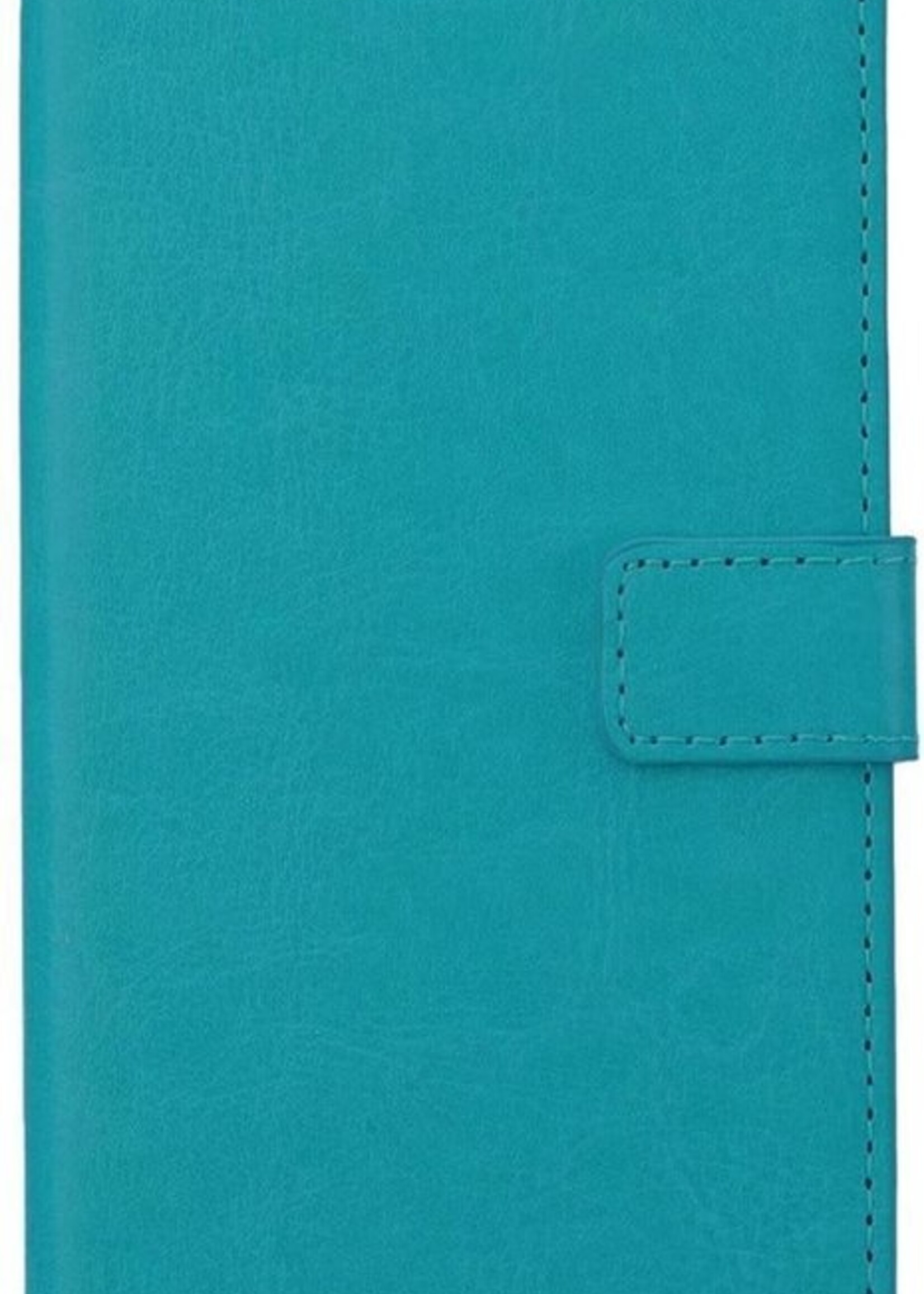 BTH Hoesje Geschikt voor iPhone 12 Mini Hoesje Book Case Hoes Portemonnee Cover Walletcase Met Screenprotector - Hoes Geschikt voor iPhone 12 Mini Hoes Bookcase Hoesje - Turquoise