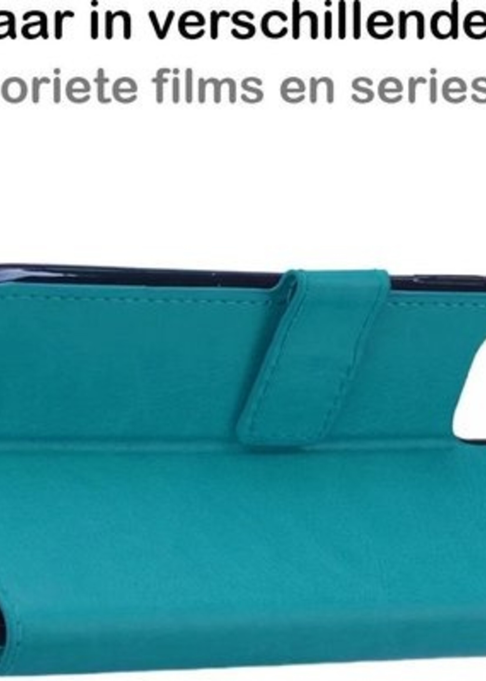 BTH Hoesje Geschikt voor iPhone 12 Mini Hoesje Book Case Hoes Portemonnee Cover Walletcase Met Screenprotector - Hoes Geschikt voor iPhone 12 Mini Hoes Bookcase Hoesje - Turquoise