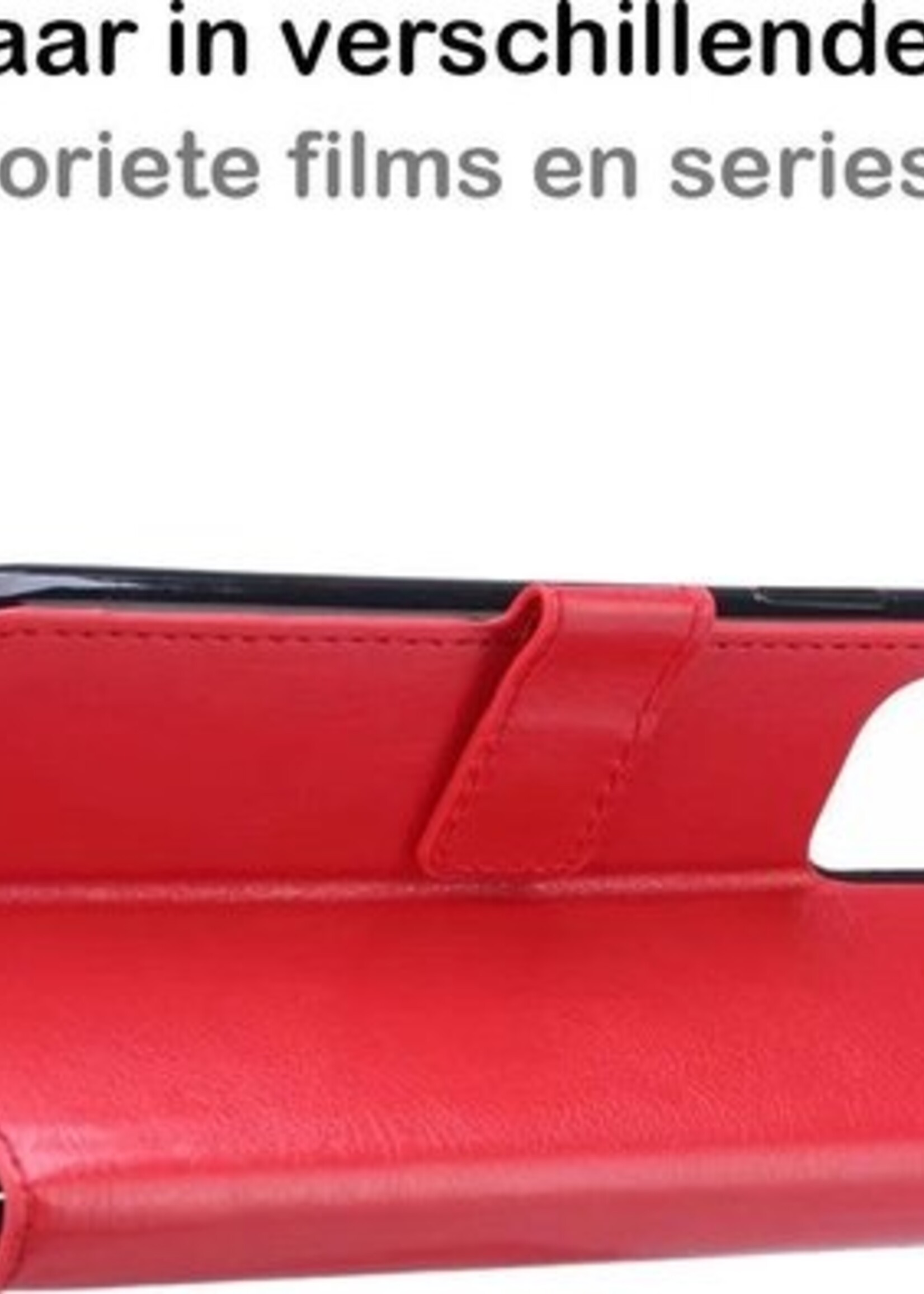 BTH Hoesje Geschikt voor iPhone 12 Mini Hoesje Book Case Hoes Portemonnee Cover Walletcase Met Screenprotector - Hoes Geschikt voor iPhone 12 Mini Hoes Bookcase Hoesje - Rood