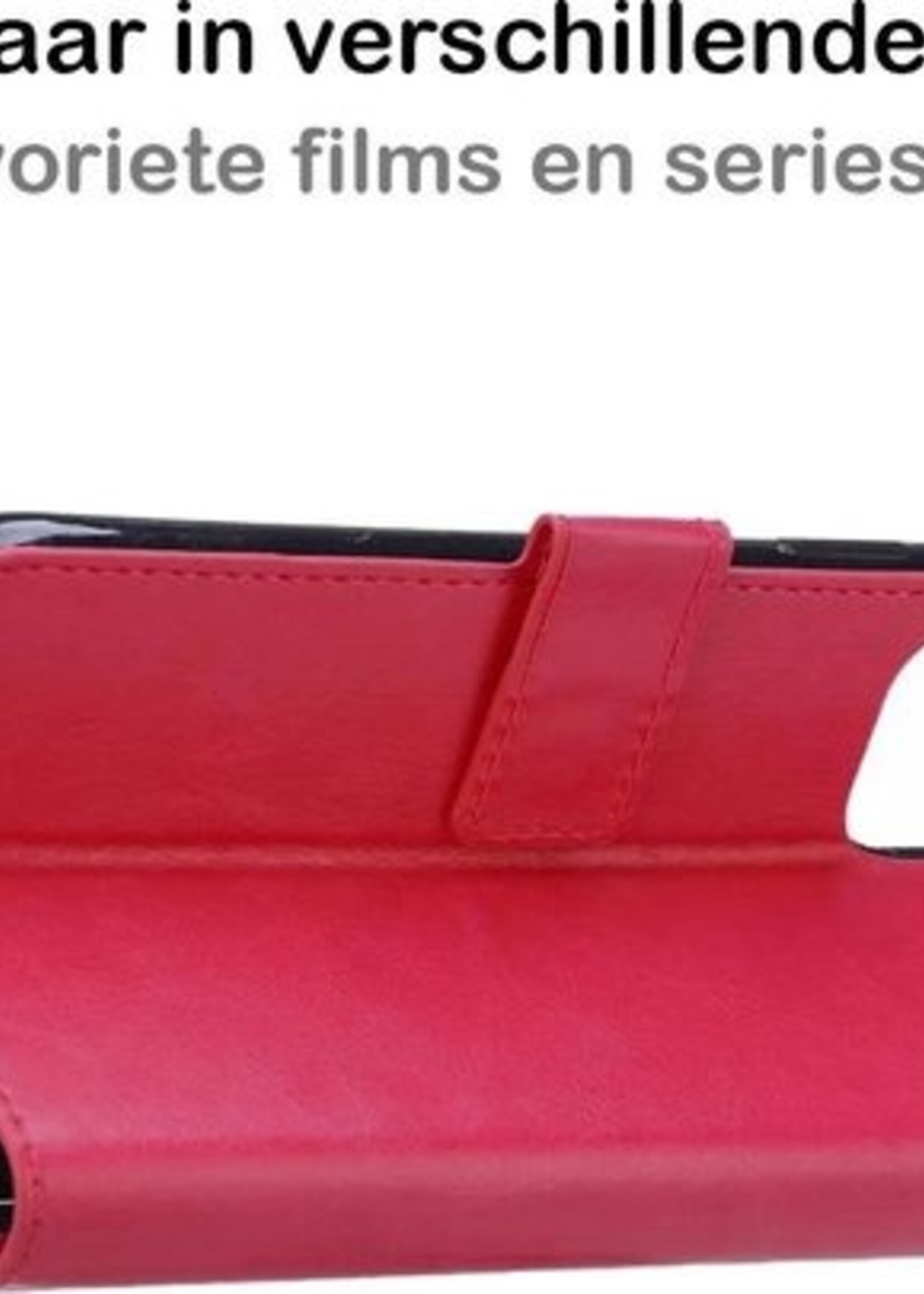 BTH Hoesje Geschikt voor iPhone 12 Mini Hoesje Book Case Hoes Portemonnee Cover Walletcase Met Screenprotector - Hoes Geschikt voor iPhone 12 Mini Hoes Bookcase Hoesje - Donkerroze