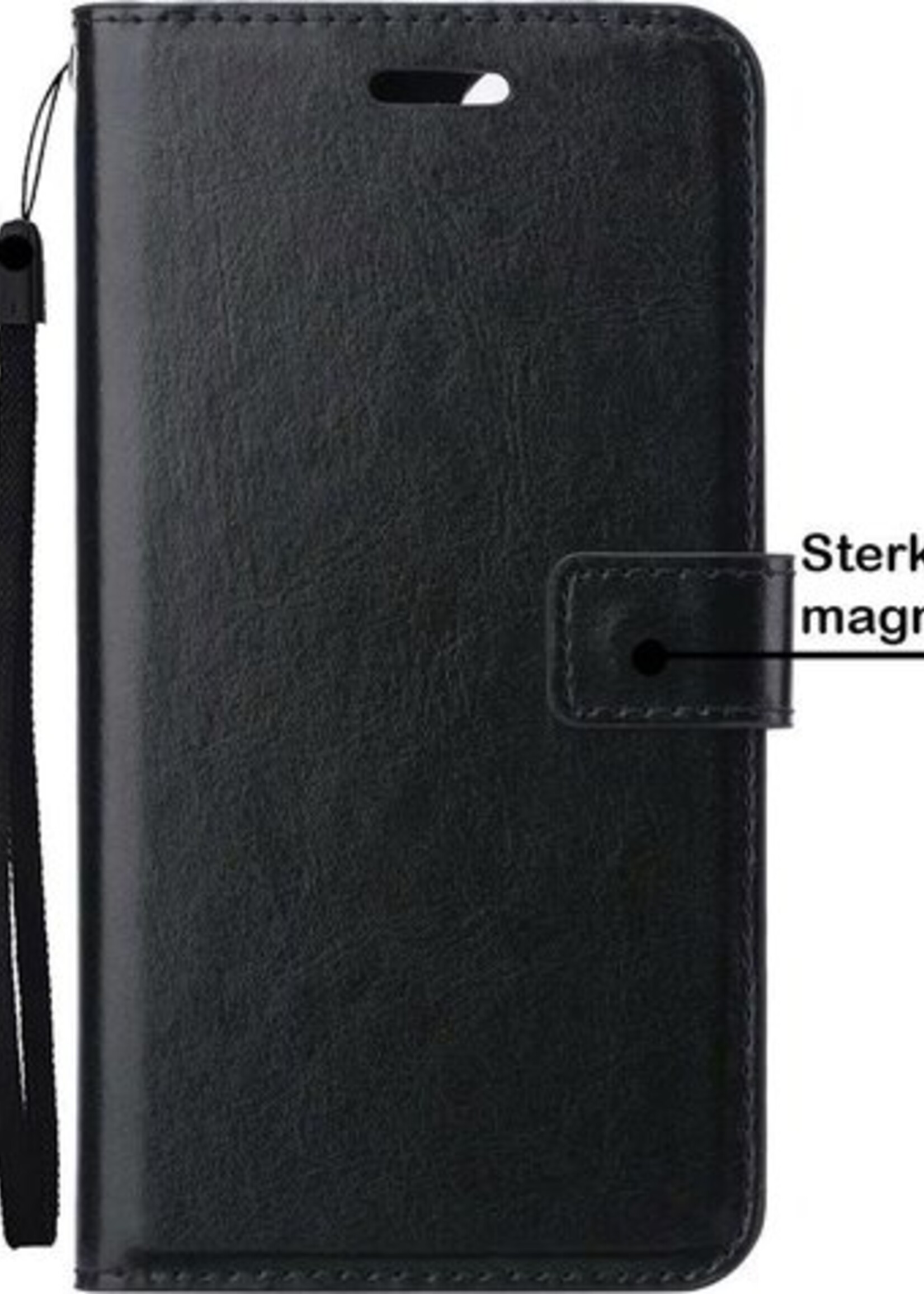 BTH Hoesje Geschikt voor iPhone 12 Pro Max Hoesje Book Case Hoes Portemonnee Cover Walletcase Met Screenprotector - Hoes Geschikt voor iPhone 12 Pro Max Hoes Bookcase Hoesje - Zwart