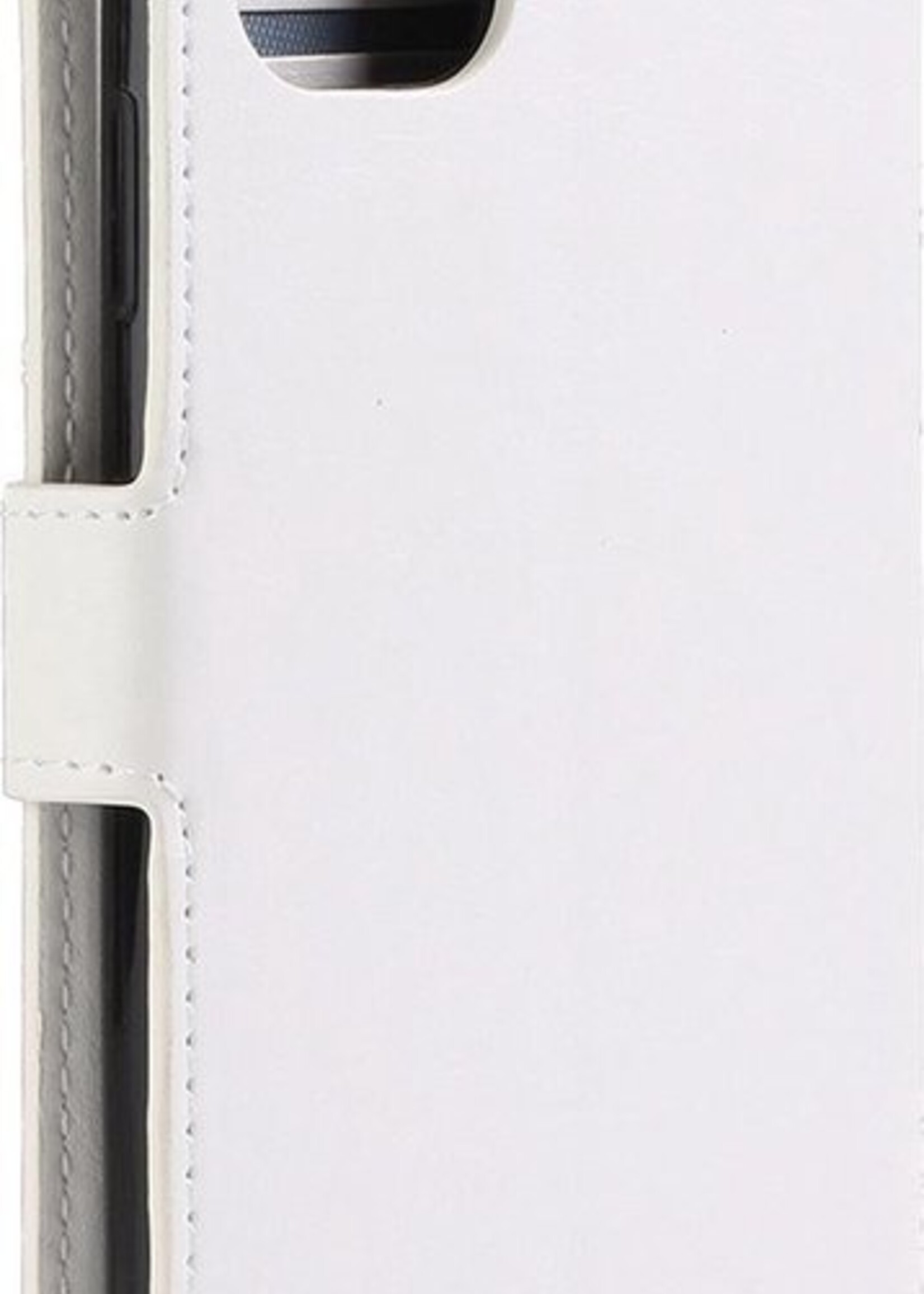 BTH Hoesje Geschikt voor iPhone 12 Mini Hoesje Book Case Hoes Portemonnee Cover Walletcase Met 2x Screenprotector - Hoes Geschikt voor iPhone 12 Mini Hoes Bookcase Hoesje - Wit