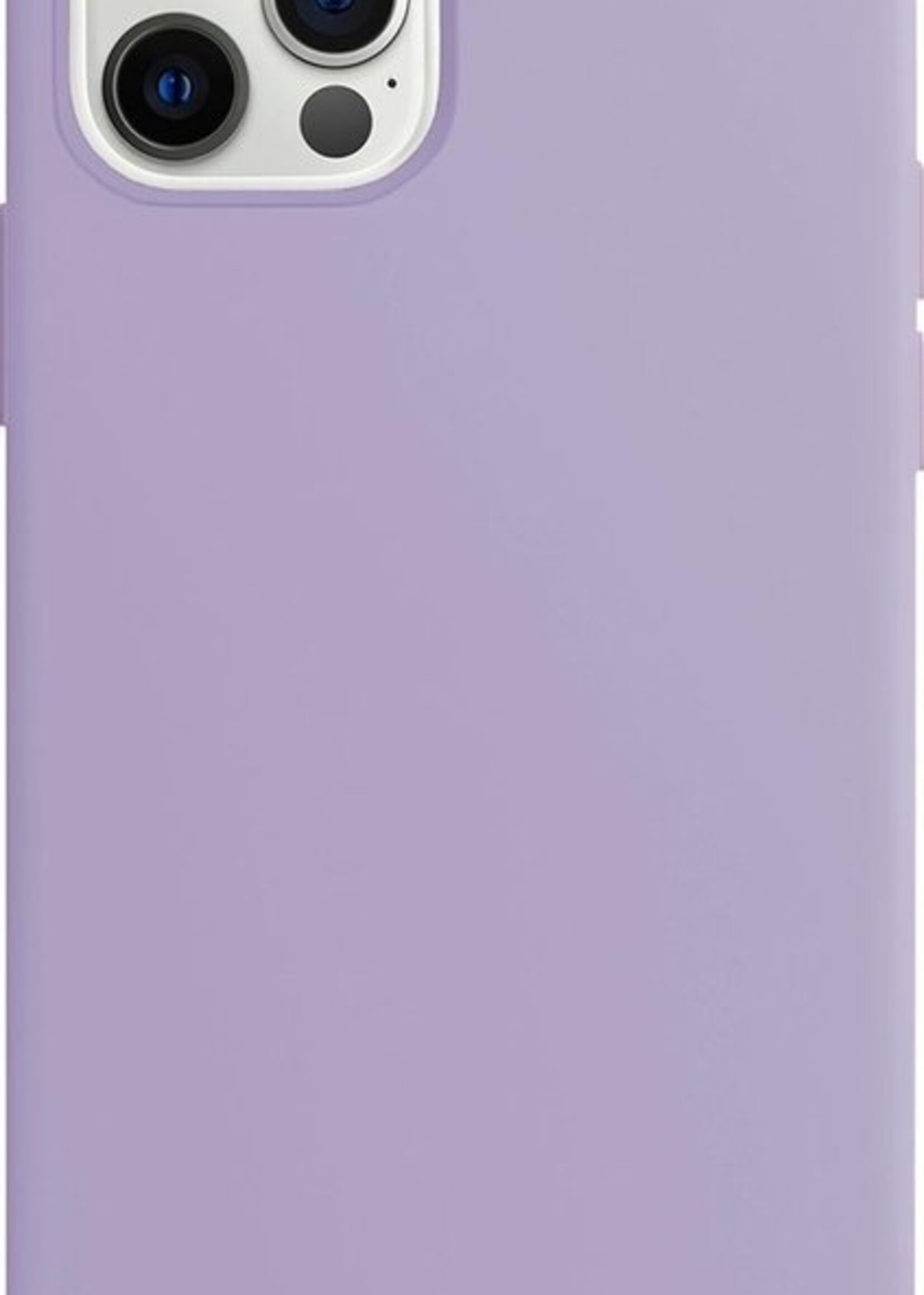 BTH Hoesje Geschikt voor iPhone 12 Pro Max Hoesje Siliconen Case Hoes Met Screenprotector - Hoes Geschikt voor iPhone 12 Pro Max Hoes Cover Case - Lila