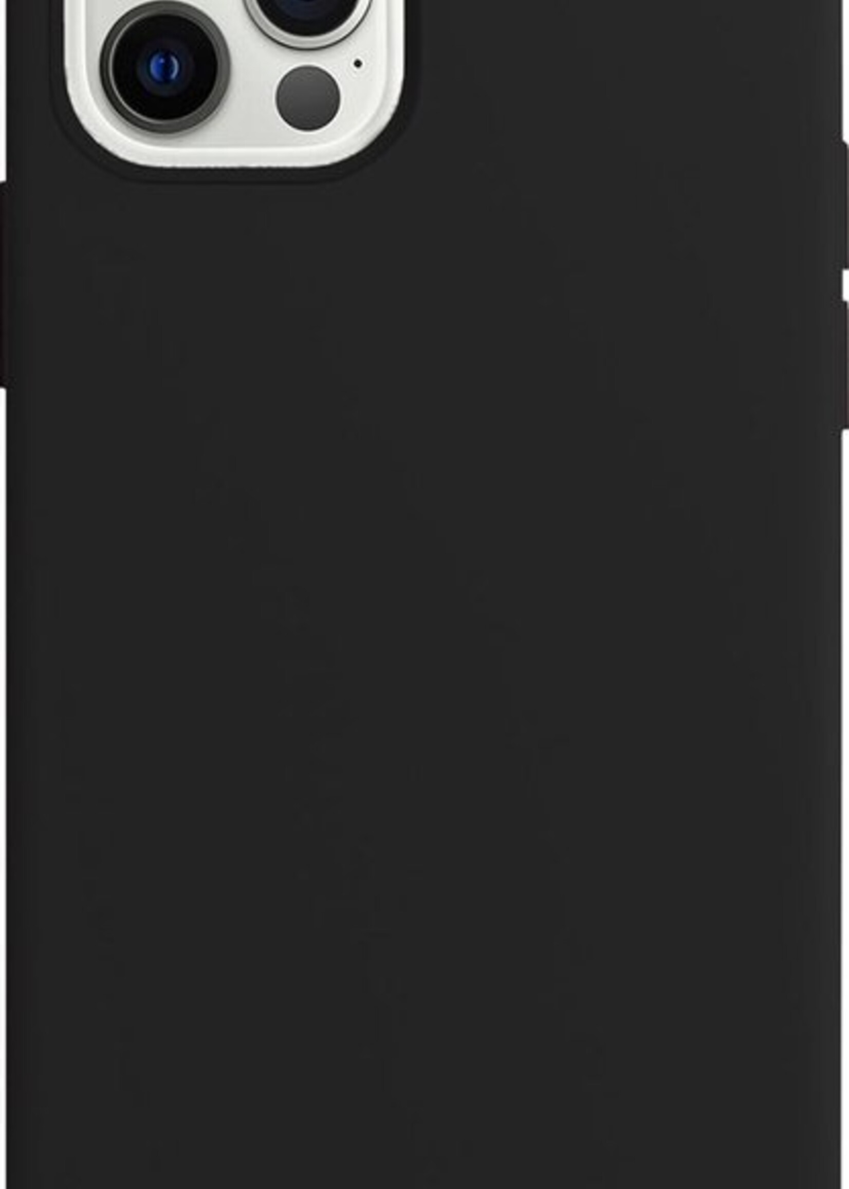 BTH Hoesje Geschikt voor iPhone 12 Pro Max Hoesje Siliconen Case Hoes Met 2x Screenprotector - Hoes Geschikt voor iPhone 12 Pro Max Hoes Cover Case - Zwart