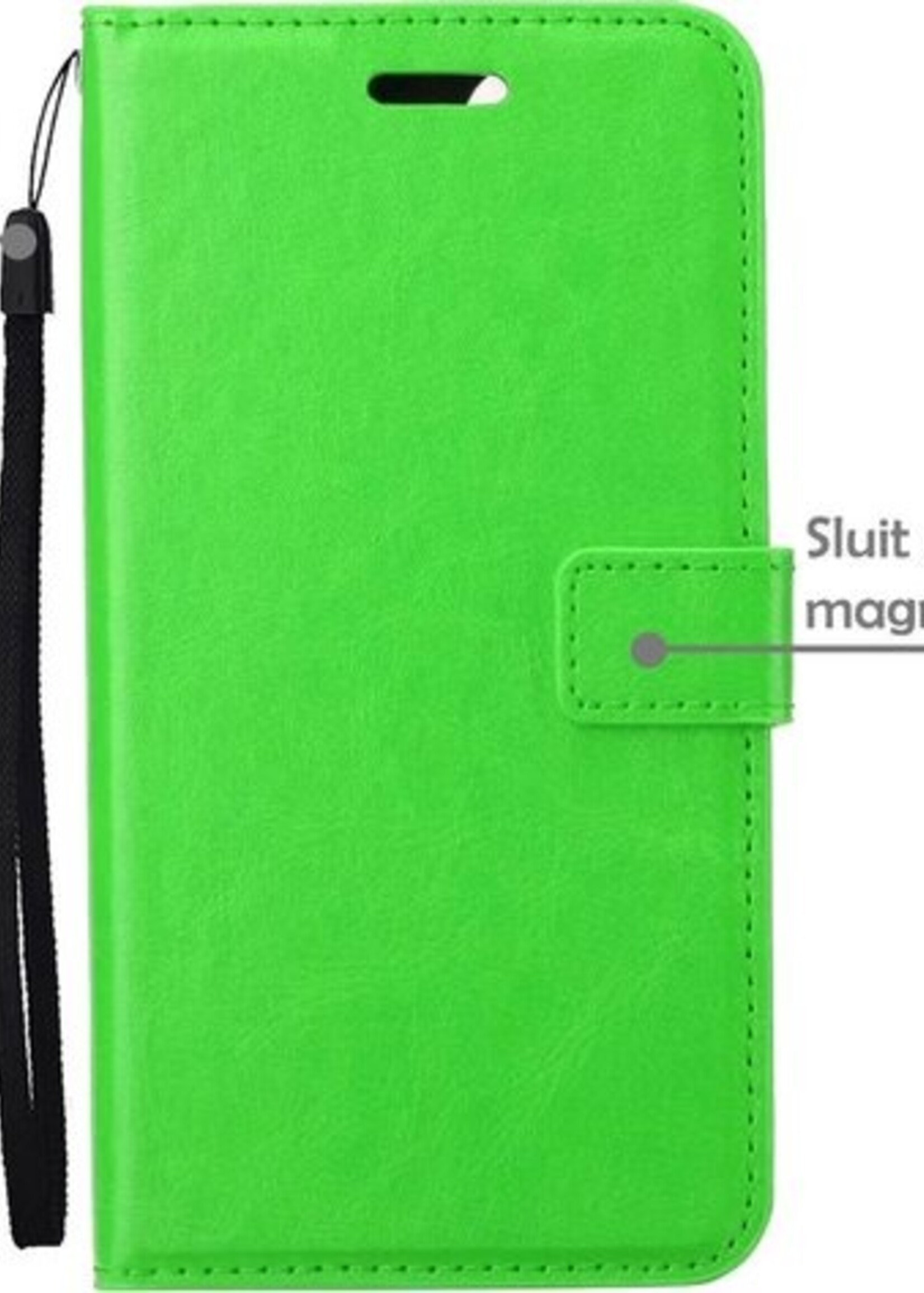 BTH Hoesje Geschikt voor iPhone 12 Pro Max Hoesje Book Case Hoes Portemonnee Cover Walletcase Met Screenprotector - Hoes Geschikt voor iPhone 12 Pro Max Hoes Bookcase Hoesje - Groen