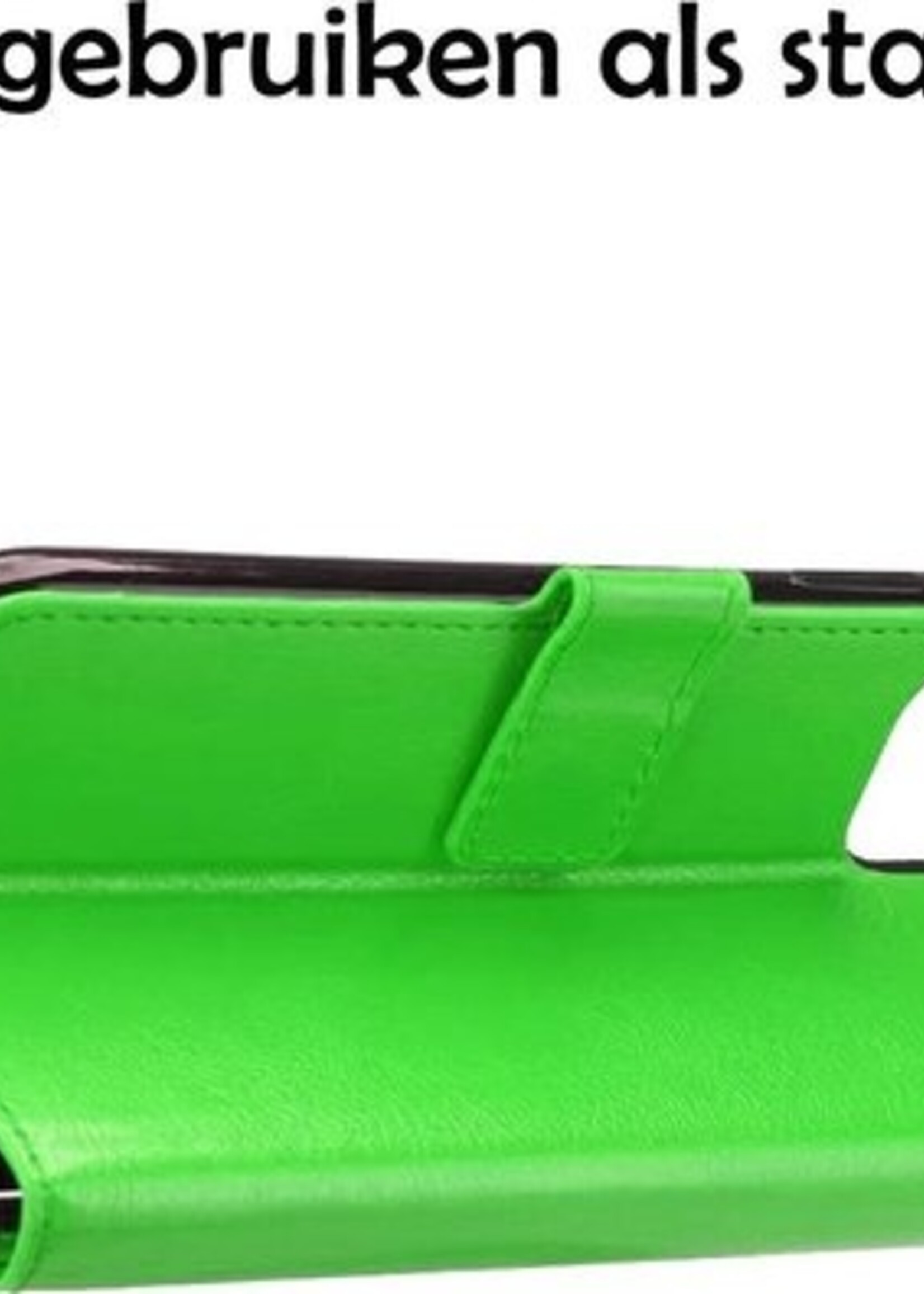BTH Hoesje Geschikt voor iPhone 12 Pro Max Hoesje Book Case Hoes Portemonnee Cover Walletcase Met 2x Screenprotector - Hoes Geschikt voor iPhone 12 Pro Max Hoes Bookcase Hoesje - Groen