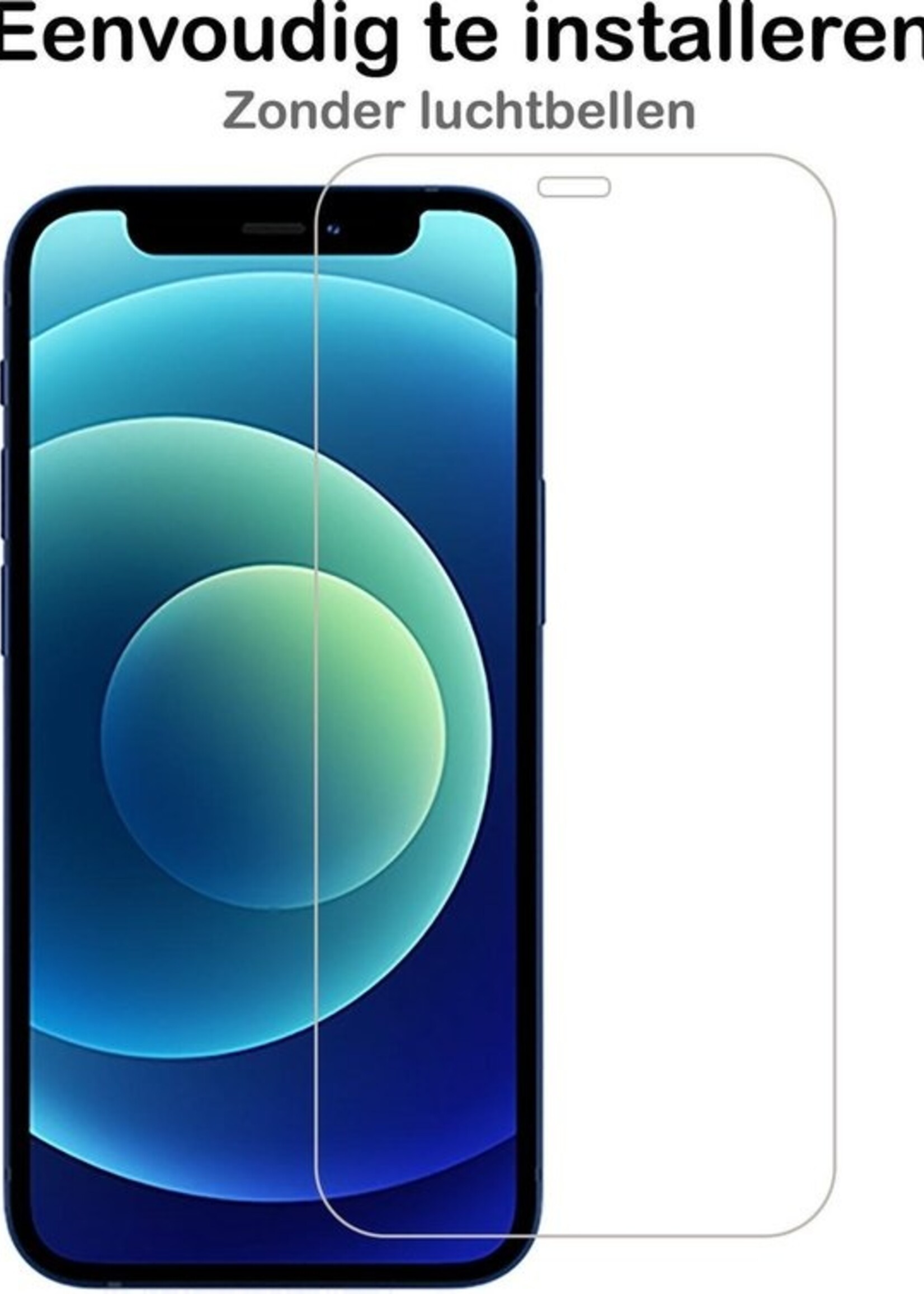 BTH Hoesje Geschikt voor iPhone 12 Pro Max Hoesje Book Case Hoes Portemonnee Cover Walletcase Met 2x Screenprotector - Hoes Geschikt voor iPhone 12 Pro Max Hoes Bookcase Hoesje - Wit