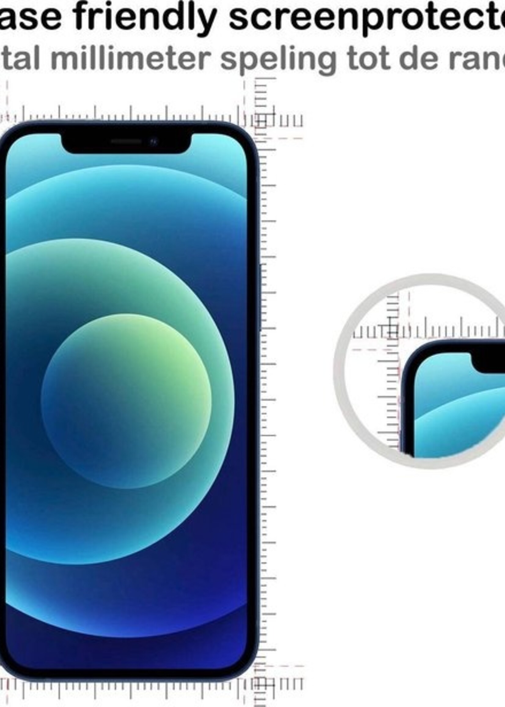 BTH Screenprotector Geschikt voor iPhone 12 Mini Screenprotector Glas Gehard Met Dichte Notch - Screenprotector Geschikt voor iPhone 12 Mini Screen Protector Glas Tempered Glass - 3 PACK