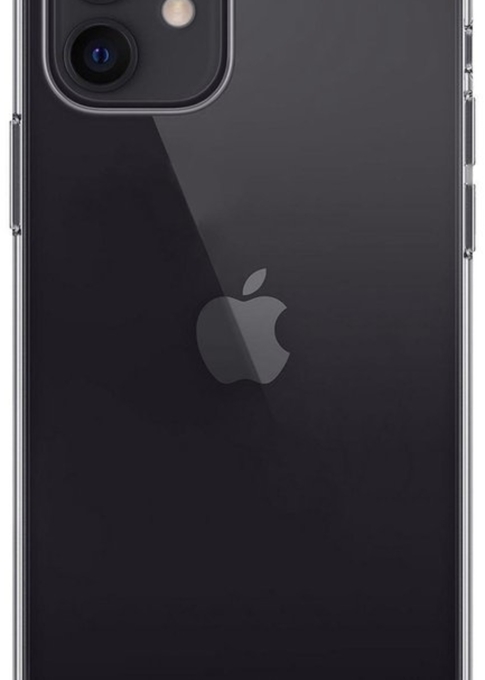 BTH Hoesje Geschikt voor iPhone 12 Mini Hoesje Siliconen Shock Proof Case Hoes Met 2x Screenprotector - Hoes Geschikt voor iPhone 12 Mini Hoes Cover Case Shockproof - Transparant