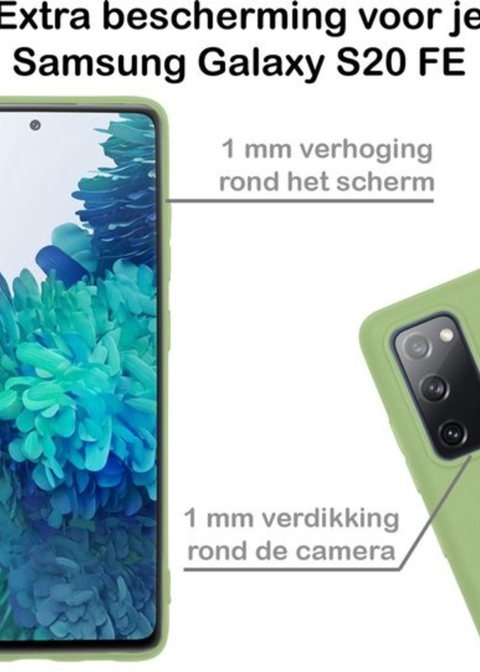 BTH Hoesje Geschikt voor Samsung S20 FE Hoesje Siliconen Case Hoes - Hoes Geschikt voor Samsung Galaxy S20 FE Hoes Cover Case - Groen