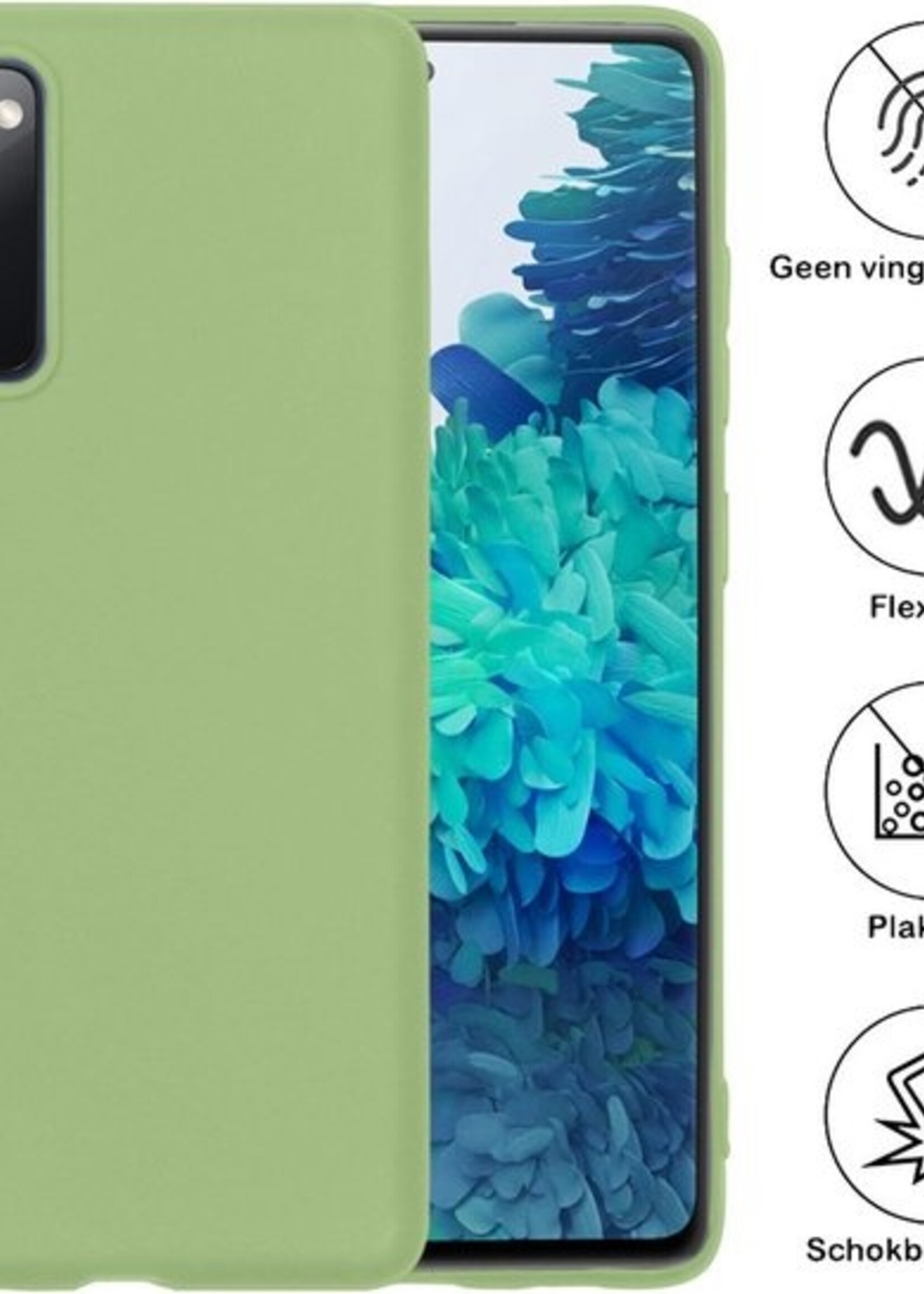 BTH Hoesje Geschikt voor Samsung S20 FE Hoesje Siliconen Case Hoes - Hoes Geschikt voor Samsung Galaxy S20 FE Hoes Cover Case - Groen