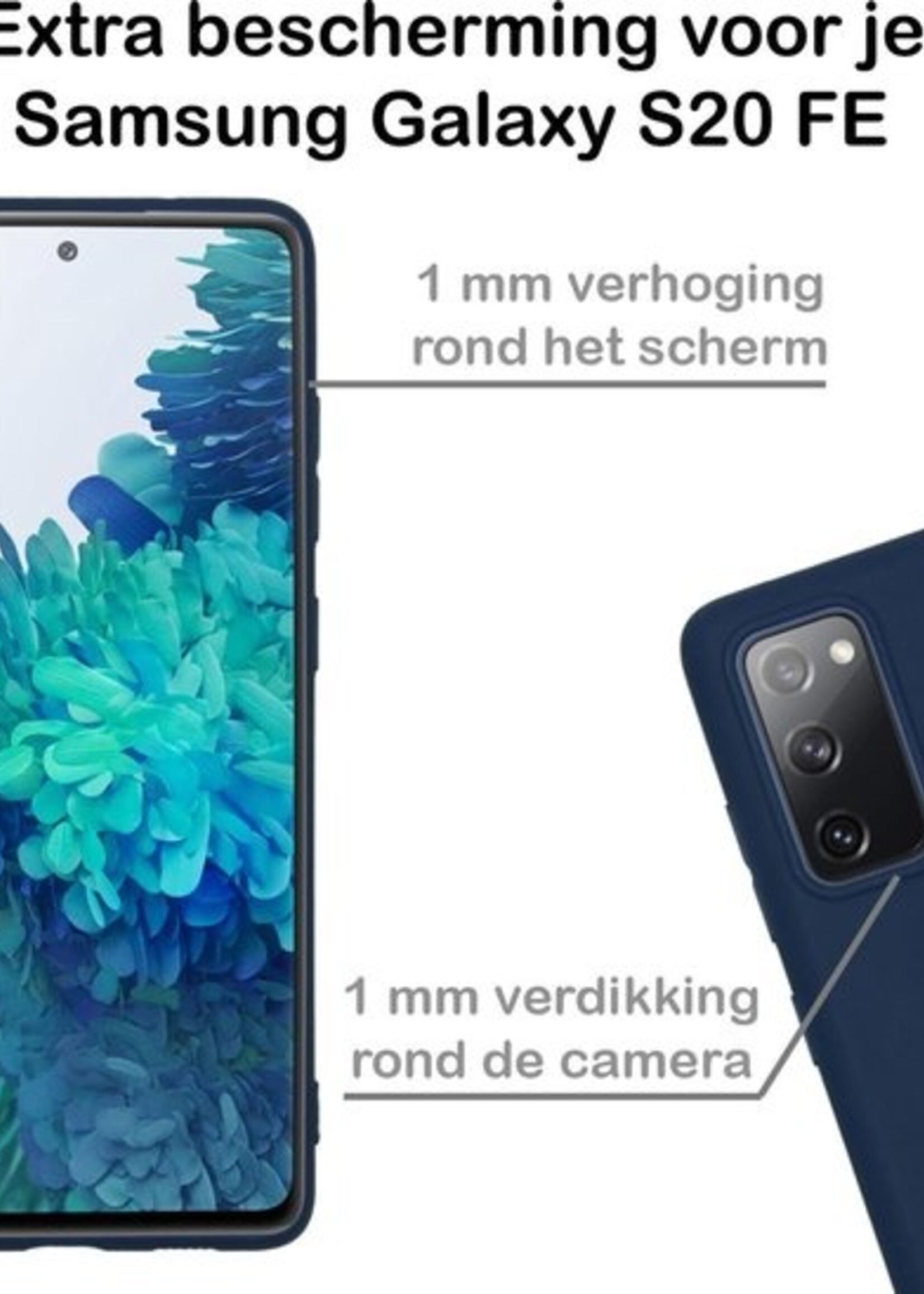 BTH Hoesje Geschikt voor Samsung S20 FE Hoesje Siliconen Case Hoes - Hoes Geschikt voor Samsung Galaxy S20 FE Hoes Cover Case - Blauw