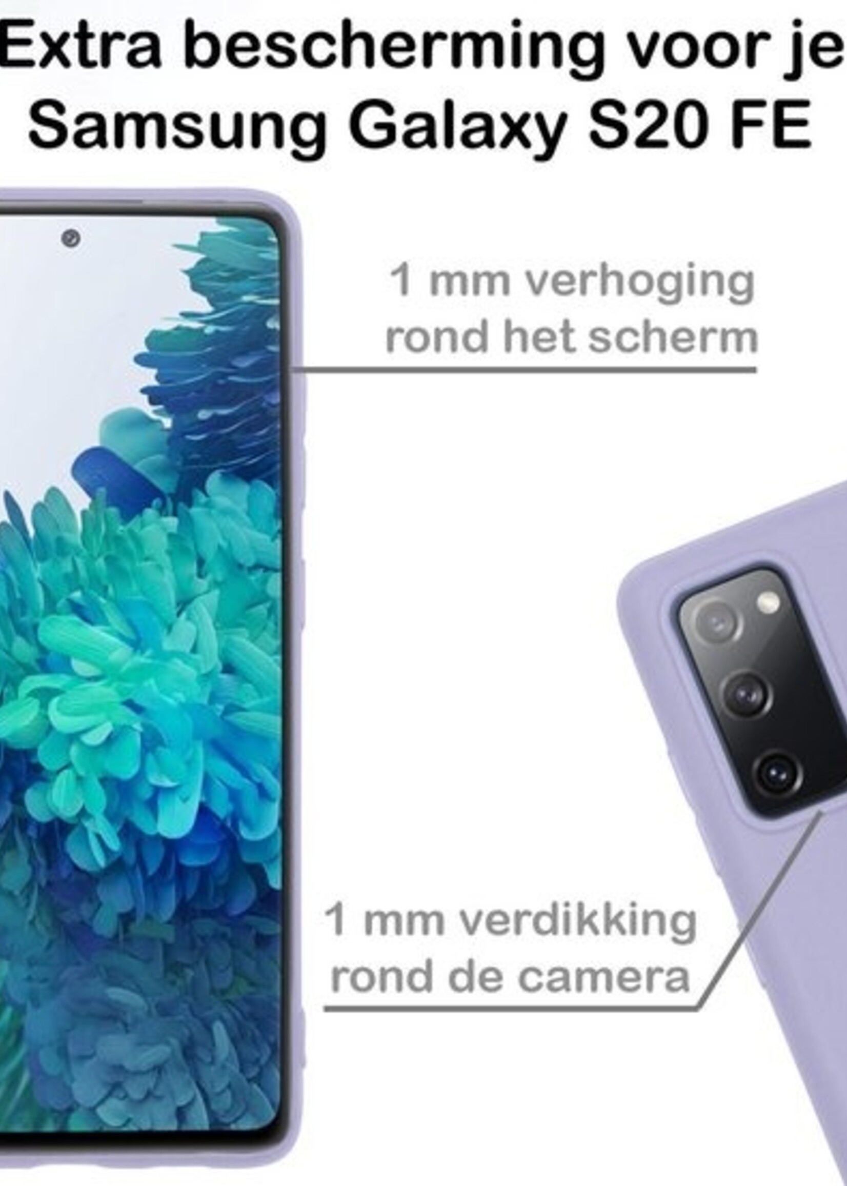 BTH Hoesje Geschikt voor Samsung S20 FE Hoesje Siliconen Case Hoes - Hoes Geschikt voor Samsung Galaxy S20 FE Hoes Cover Case - Lila