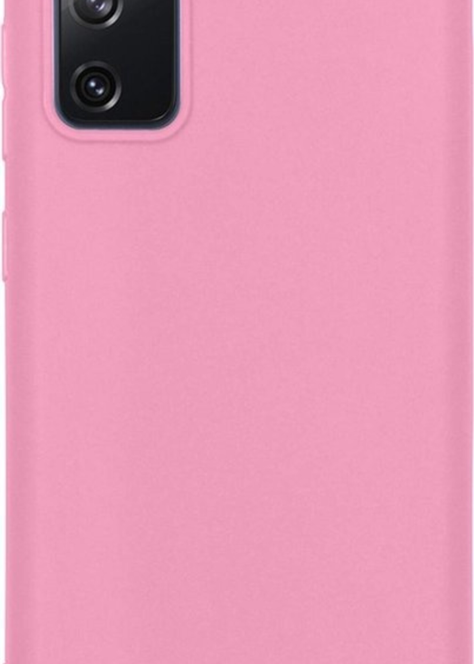 BTH Hoesje Geschikt voor Samsung S20 FE Hoesje Siliconen Case Hoes - Hoes Geschikt voor Samsung Galaxy S20 FE Hoes Cover Case - Roze