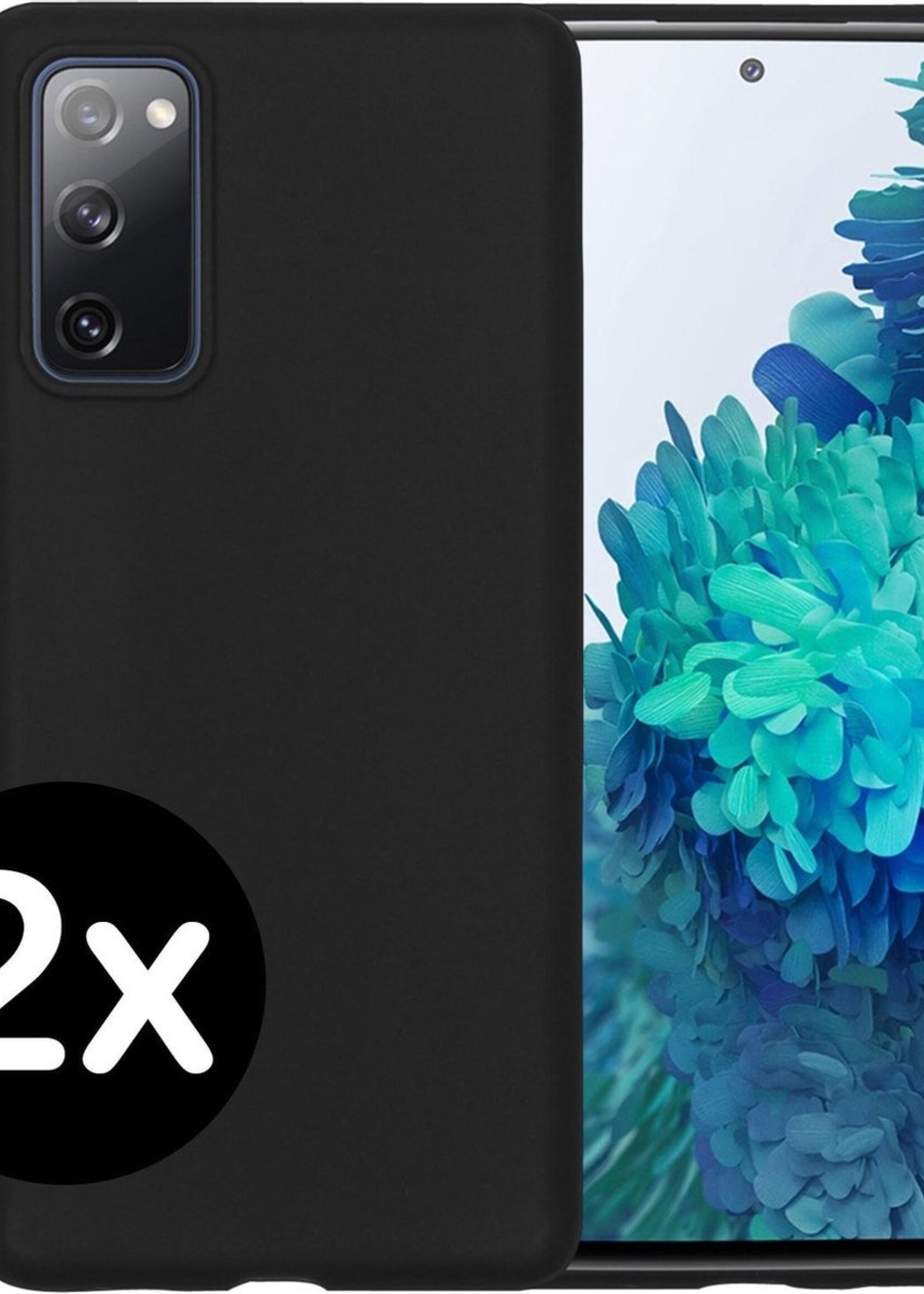 BTH Hoesje Geschikt voor Samsung S20 FE Hoesje Siliconen Case Hoes - Hoes Geschikt voor Samsung Galaxy S20 FE Hoes Cover Case - Zwart - 2 PACK