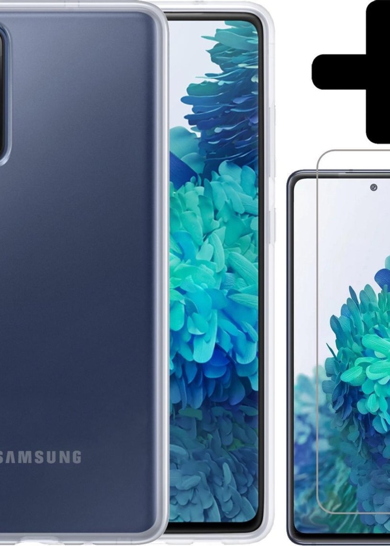 BTH Hoesje Geschikt voor Samsung S20 FE Hoesje Siliconen Case Hoes Met Screenprotector - Hoes Geschikt voor Samsung Galaxy S20 FE Hoes Cover Case - Transparant