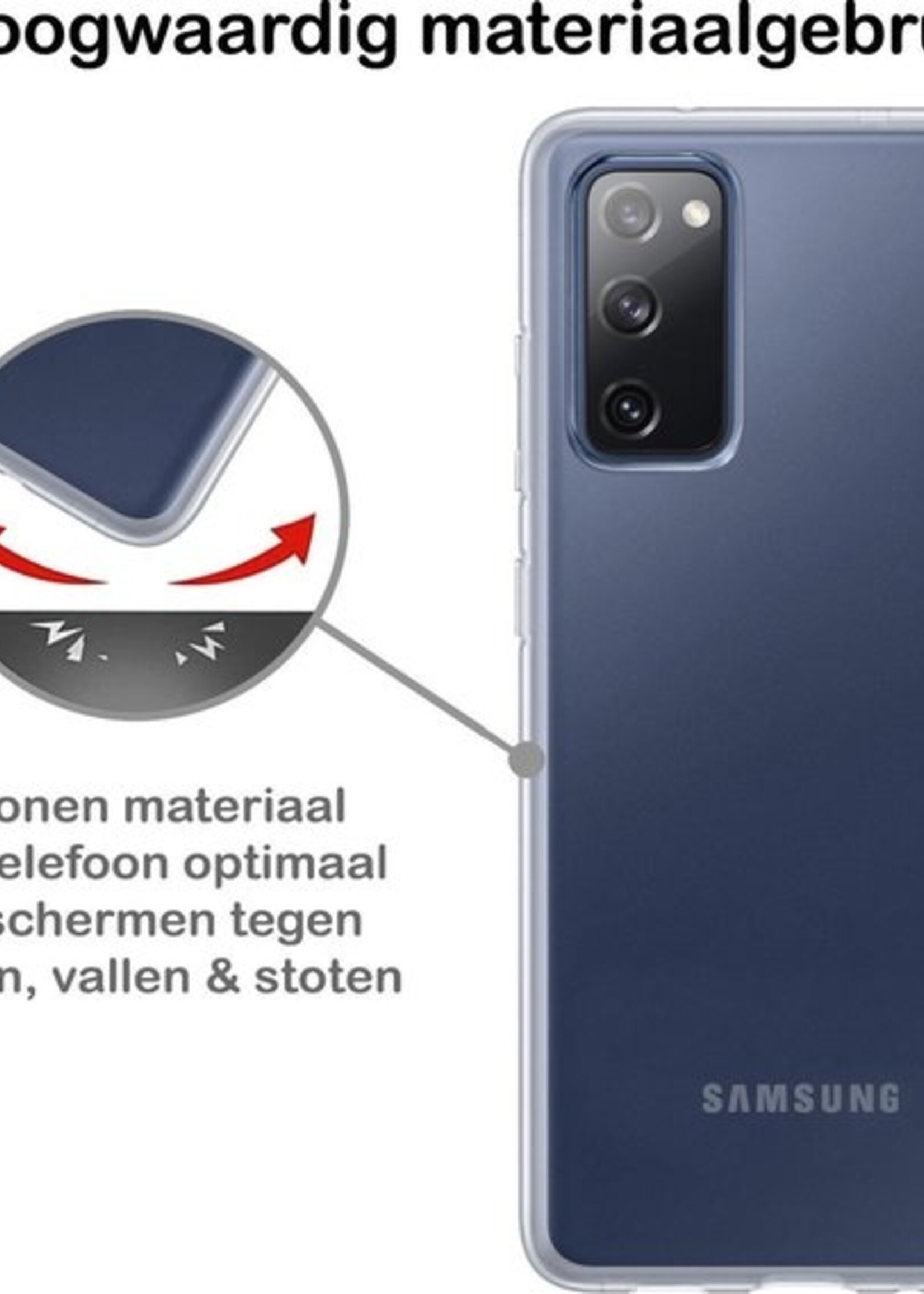 BTH Hoesje Geschikt voor Samsung S20 FE Hoesje Siliconen Case Hoes Met Screenprotector - Hoes Geschikt voor Samsung Galaxy S20 FE Hoes Cover Case - Transparant