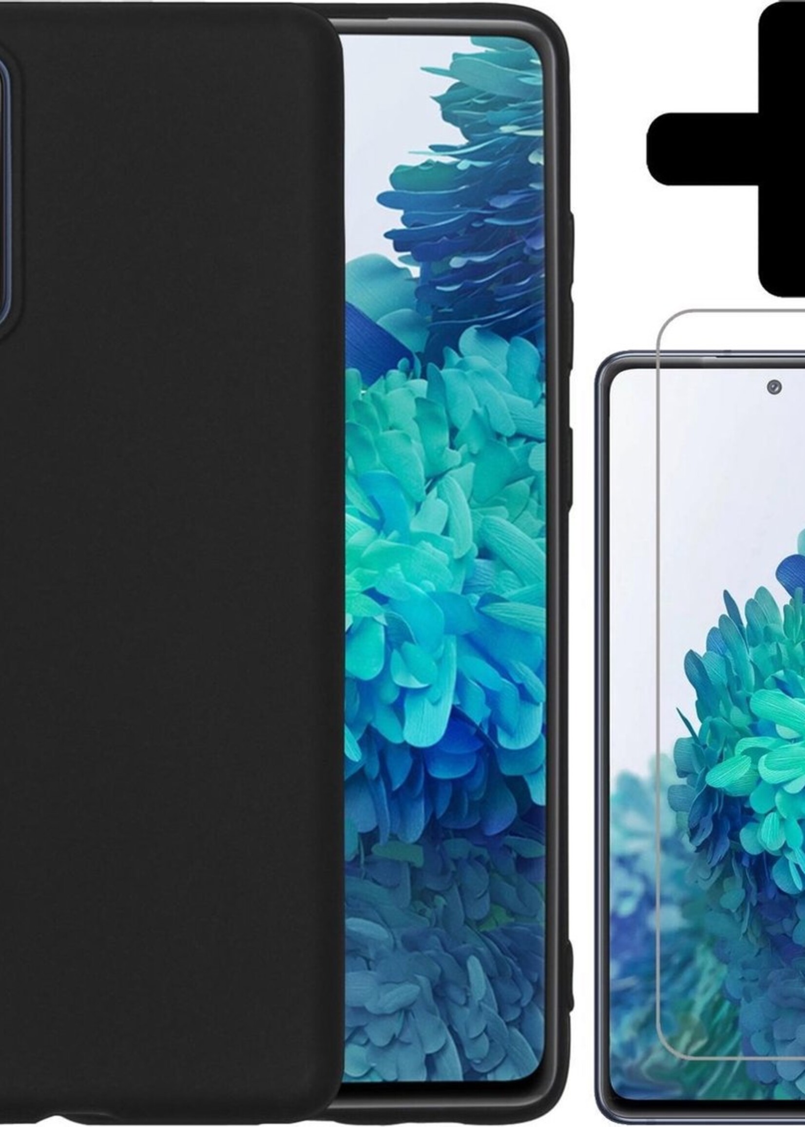BTH Hoesje Geschikt voor Samsung S20 FE Hoesje Siliconen Case Hoes Met Screenprotector - Hoes Geschikt voor Samsung Galaxy S20 FE Hoes Cover Case - Zwart