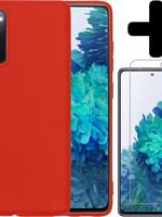 BTH BTH Samsung Galaxy S20 FE hoesje siliconen rood met screenprotector