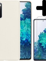 BTH BTH Samsung Galaxy S20 FE hoesje siliconen wit met screenprotector