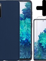 BTH BTH Samsung Galaxy S20 FE hoesje siliconen donkerblauw met screenprotector
