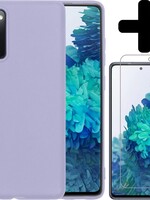 BTH BTH Samsung Galaxy S20 FE hoesje siliconen lila met screenprotector