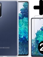 BTH BTH Samsung Galaxy S20 FE hoesje siliconen transparant met 2x screenprotector
