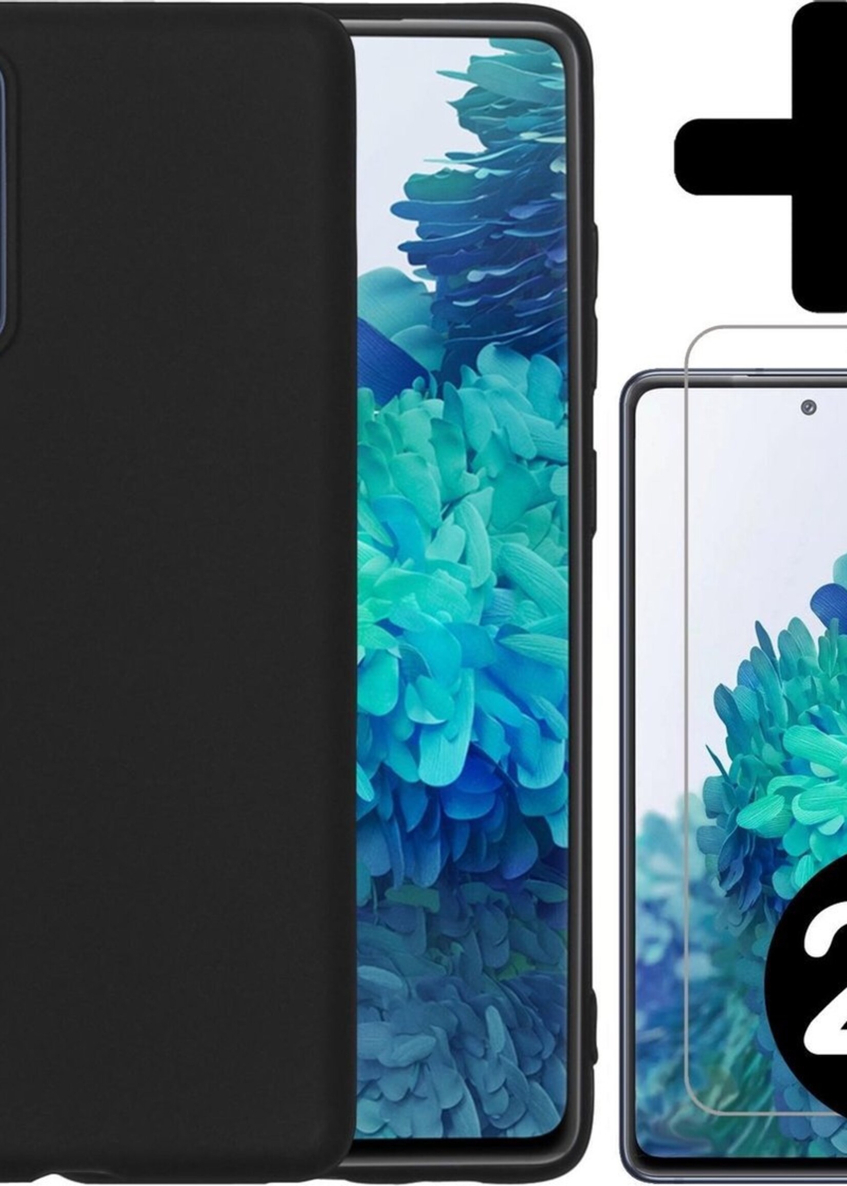 BTH Hoesje Geschikt voor Samsung S20 FE Hoesje Siliconen Case Hoes Met 2x Screenprotector - Hoes Geschikt voor Samsung Galaxy S20 FE Hoes Cover Case - Zwart
