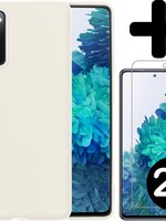 BTH BTH Samsung Galaxy S20 FE hoesje siliconen wit met 2x screenprotector