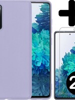 BTH BTH Samsung Galaxy S20 FE hoesje siliconen lila met 2x screenprotector