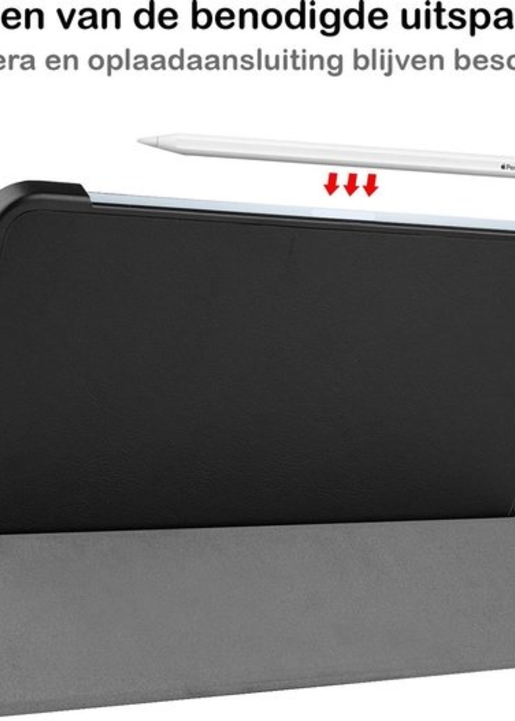 BTH Hoes Geschikt voor iPad Air 2020 Hoes Book Case Hoesje Trifold Cover - Hoesje Geschikt voor iPad Air 4 2020 Hoesje Bookcase - Zwart