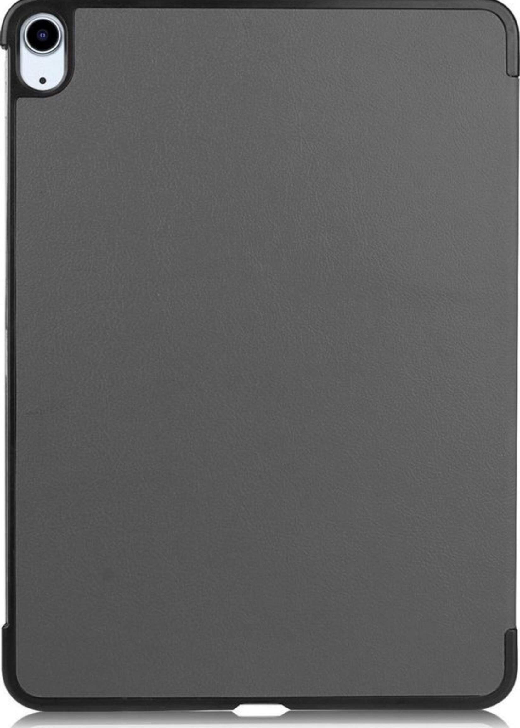 BTH Hoes Geschikt voor iPad Air 2020 Hoes Book Case Hoesje Trifold Cover - Hoesje Geschikt voor iPad Air 4 2020 Hoesje Bookcase - Grijs