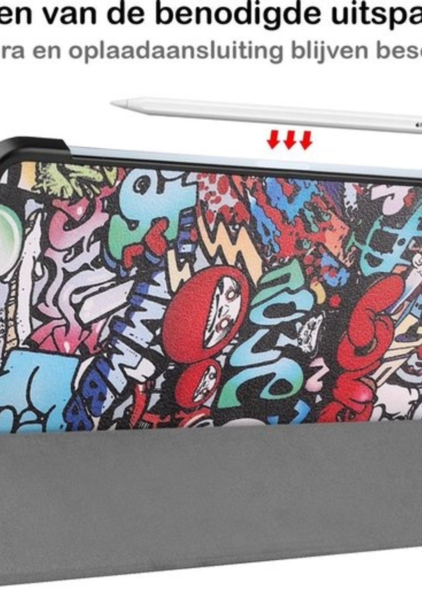 BTH Hoes Geschikt voor iPad Air 2020 Hoes Book Case Hoesje Trifold Cover - Hoesje Geschikt voor iPad Air 4 2020 Hoesje Bookcase - Graffity