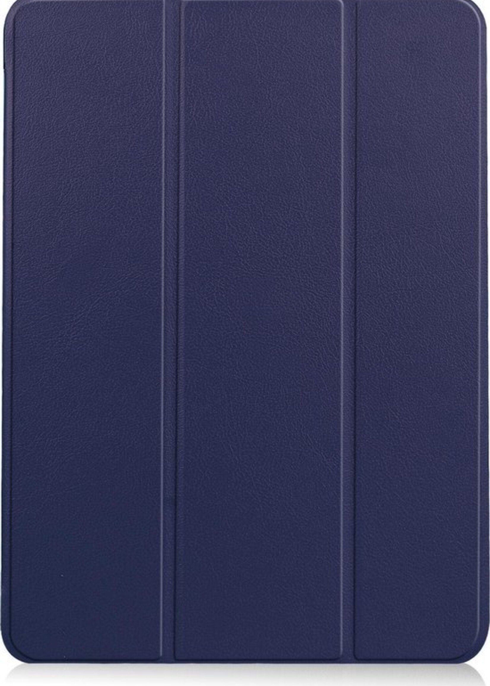 BTH Hoes Geschikt voor iPad Air 2020 Hoes Book Case Hoesje Trifold Cover Met Screenprotector - Hoesje Geschikt voor iPad Air 4 2020 Hoesje Bookcase - Donkerblauw
