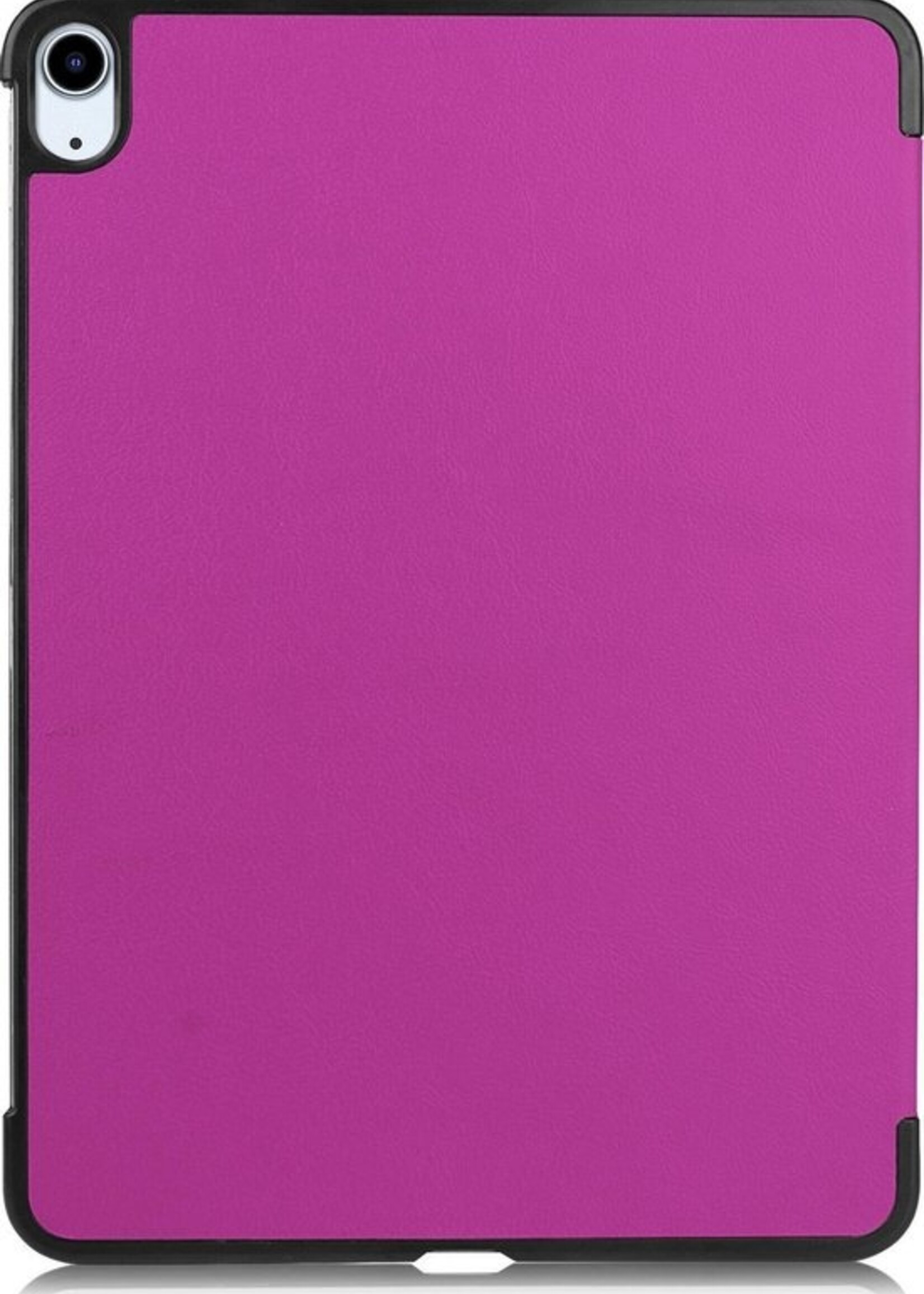 BTH Hoes Geschikt voor iPad Air 2020 Hoes Book Case Hoesje Trifold Cover Met Screenprotector - Hoesje Geschikt voor iPad Air 4 2020 Hoesje Bookcase - Paars