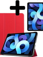 BTH BTH iPad Air 4 2020 (10,9 inch) Hoesje Met Screenprotector - Rood
