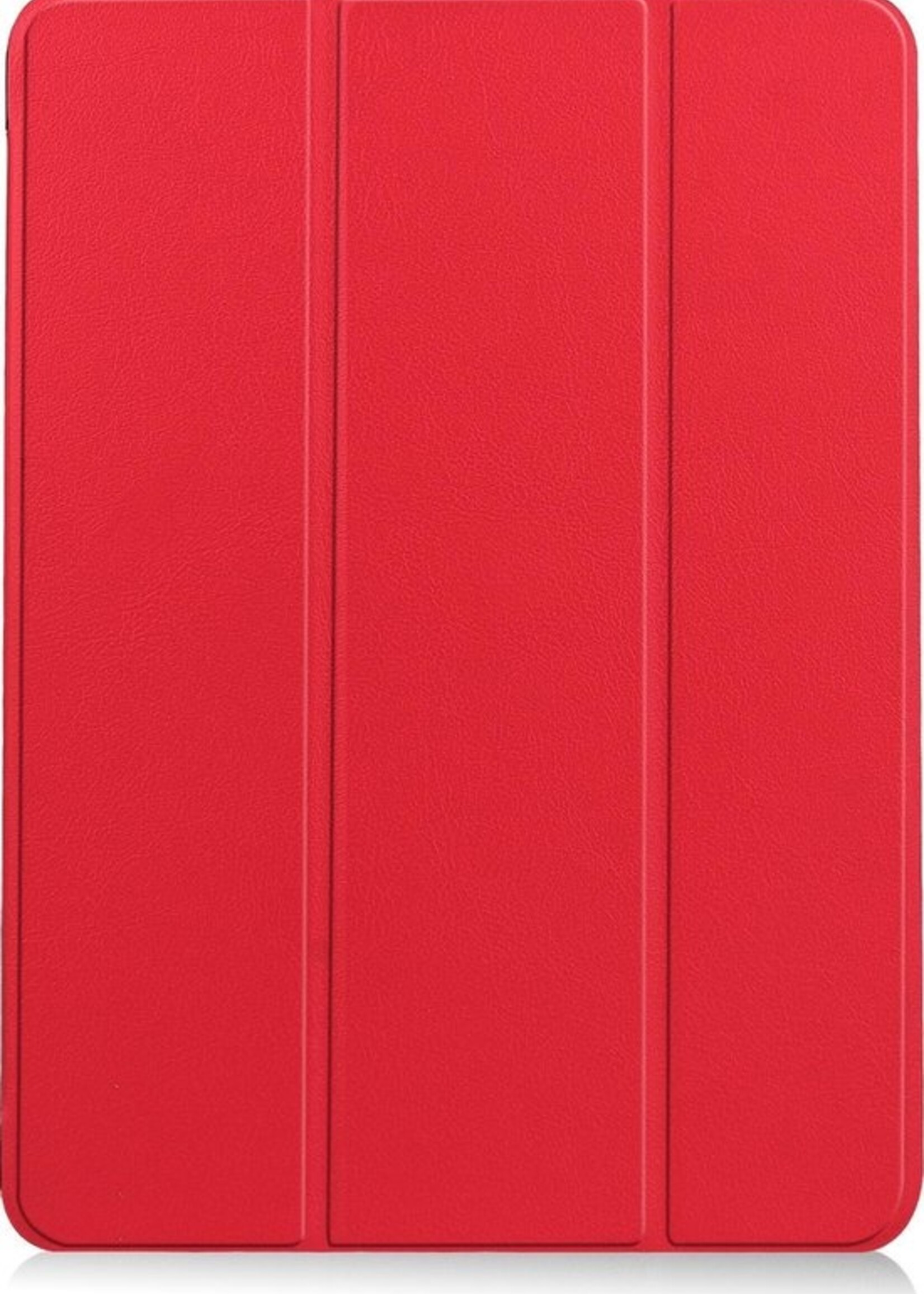 BTH Hoes Geschikt voor iPad Air 2020 Hoes Book Case Hoesje Trifold Cover Met Screenprotector - Hoesje Geschikt voor iPad Air 4 2020 Hoesje Bookcase - Rood