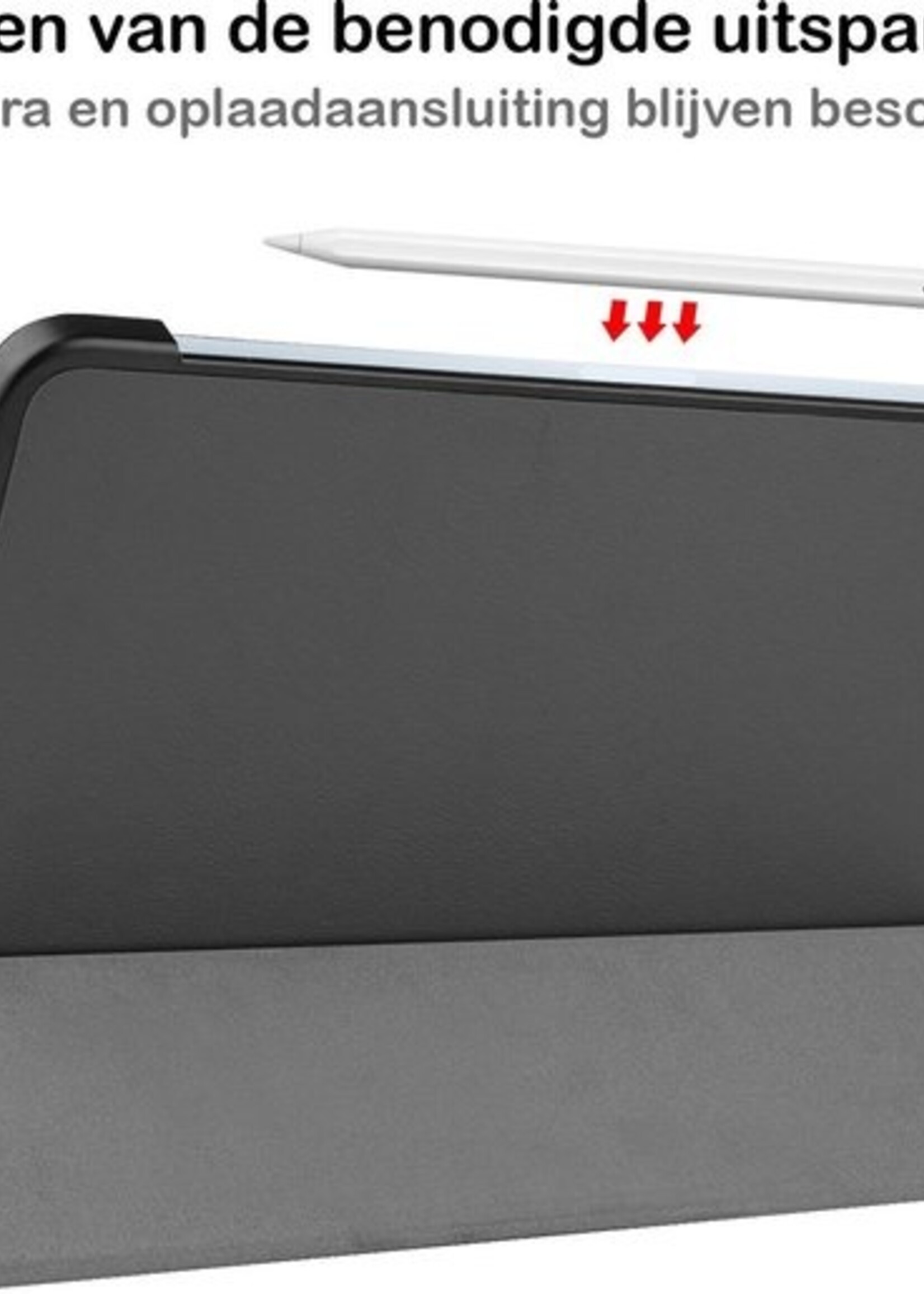 BTH Hoes Geschikt voor iPad Air 2020 Hoes Book Case Hoesje Trifold Cover Met Screenprotector - Hoesje Geschikt voor iPad Air 4 2020 Hoesje Bookcase - Grijs