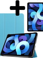 BTH BTH iPad Air 4 2020 (10,9 inch) Hoesje Met Screenprotector - Licht Blauw