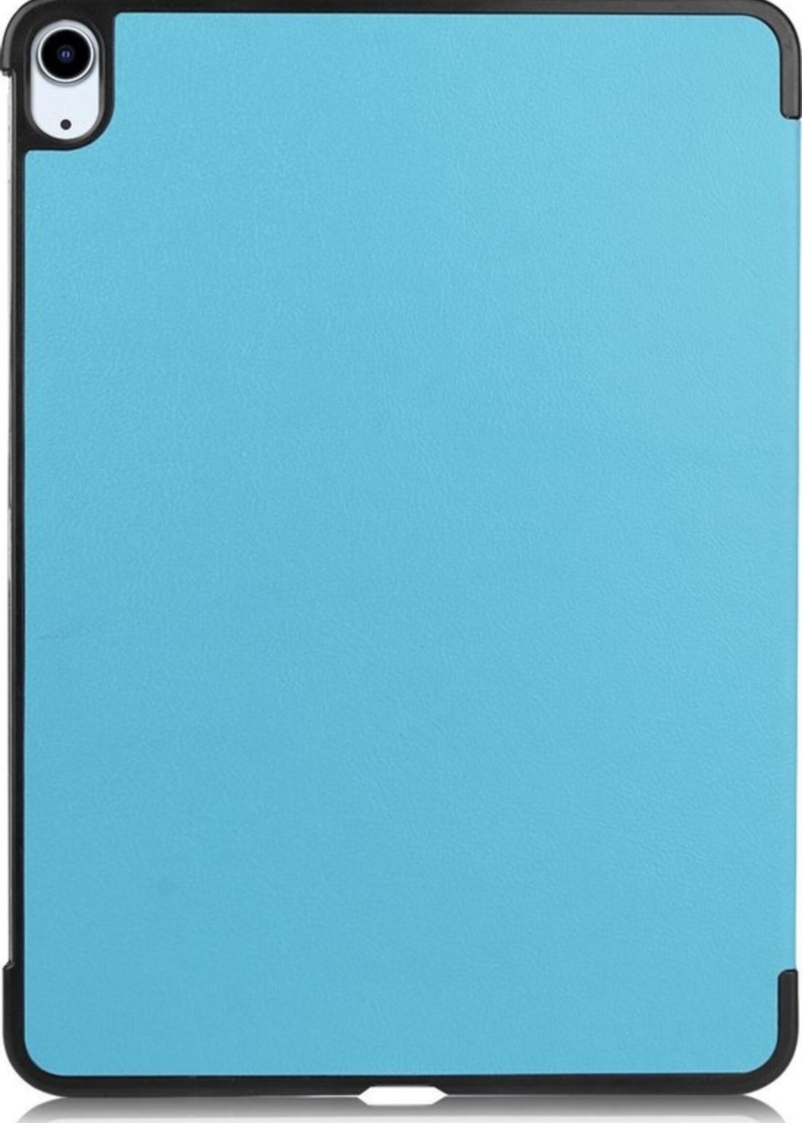 BTH Hoes Geschikt voor iPad Air 2020 Hoes Book Case Hoesje Trifold Cover Met Screenprotector - Hoesje Geschikt voor iPad Air 4 2020 Hoesje Bookcase - Lichtblauw