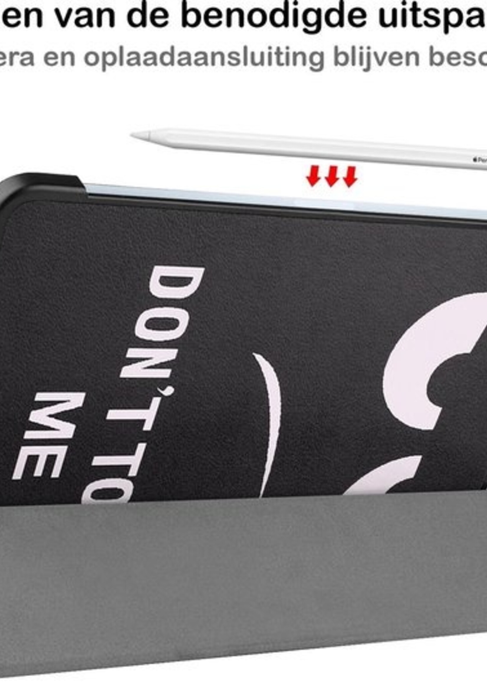 BTH Hoes Geschikt voor iPad Air 2020 Hoes Book Case Hoesje Trifold Cover Met Screenprotector - Hoesje Geschikt voor iPad Air 4 2020 Hoesje Bookcase - Don't Touch Me